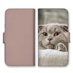iPhone12 Pro Max ケース 手帳型 アイフォン12 プロマックス スマホケース 携帯ケース 猫 ネコ 白猫  スコティッシュフォールド マンチカン 写真 可愛い オシャレ おしゃれ くすみ ベージュ スマホカバー カラー04