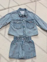 ZARA(ザラ) キッズ いちご デニム セットアップ ( 4 三)