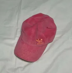 Adidas(アディダス) ヴィンテージ 刺繍ロゴ タオル ピンク ボールキャップ