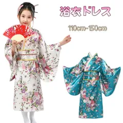 浴衣 子供 女の子 浴衣ドレス 桜柄 ワンピース   キッズ　簡単着付け 子供服 着物 和服 浴衣 花火大会 盆踊り コスチューム 花柄 夏祭り 可愛い 和装 花柄 夏祭り 夕涼み会 siyuan04