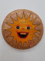 一貫張りのハッピー太陽　35×35cm　画家　小楠アキコ作品