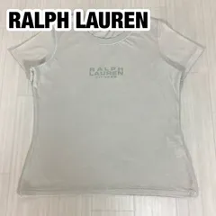 POLO SPROT RALPH LAUREN ポロスポーツ 半袖T レディースM ライトグレー プリントロゴ インパクト21 着丈54bm 肩幅34cm 身幅(脇下)45cm 袖丈16cm【古着】