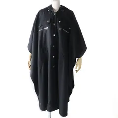 極美品◎正規品 18AW クロエ CHC18WMA1106700134 レディース フード付 超ロング ポンチョ／ケープコート 黒 34 裏シルク オーバーサイズのサムネイル