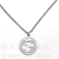 GUCCI グッチ インターロッキング ダブルG ギョーシェ シルバーネックレス SV925 TJ10