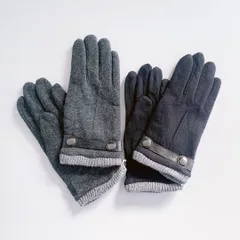 表側は厚手のウール混生地で裏地は滑らかな起毛生地、厚ぼったくなくスッキリとしたシルエットのメンズジャージ手袋 通勤時のスーツ姿やコートのシルエットにも合わせやすい上品な 紳士グローブ 手袋 gl0015a