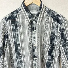 レオズ Leoz 古着 総柄 レトロ 幾何学模様 奇抜 ヴィンテージ 90～00s LEOZ フローラルパターン 小花柄 総柄 ポリエステル シャツ